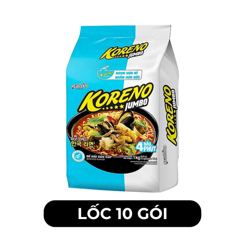PALDO - Mì Koreno Jumbo hương vị Hải sản cay, Mì hải sản cay Koreno Jumbo, Mì ăn liền Koreno Jumbo - 100g/gói - 00384