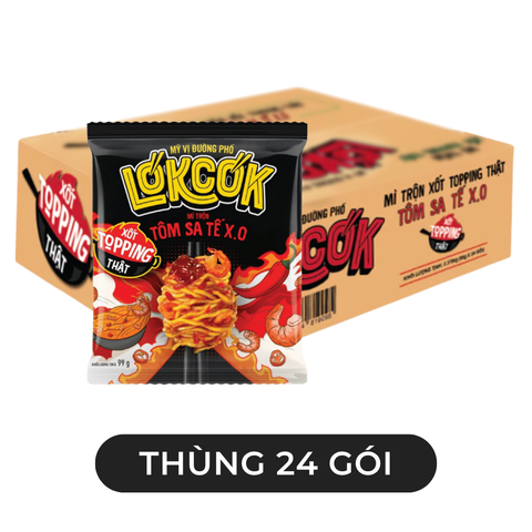 WORLD SPICE - Mì trộn LókCók hương vị Tôm sa tế X.O, Mì trộn tôm sa tế X.O LokCok, Mì ăn liền LokCok - 99g/gói - 00750