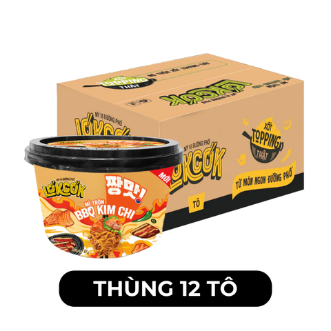 WORLD SPICE - Mì tô trộn LókCók hương vị BBQ kim chi, Mì tô trộn LokCok BBQ kim chi, Mì trộn LokCok - 97g/tô - 00756