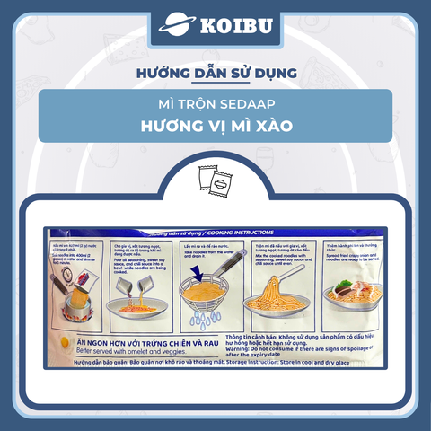 SEDAAP - Mì trộn Sedaap hương vị Mì xào, Mì Sedaap mì trộn truyền thống Sedaap mì trộn gà không cay - 90g/gói - 00283