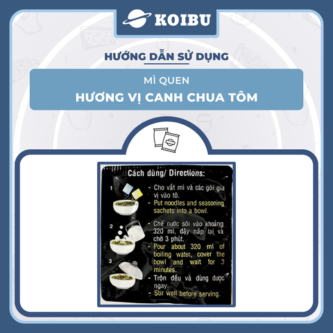 ACECOOK - Mì Quen hương vị Canh chua tôm, Acecook mì quen Canh chua tôm Acecook mì Queen Acecook - 82g/gói - 00844