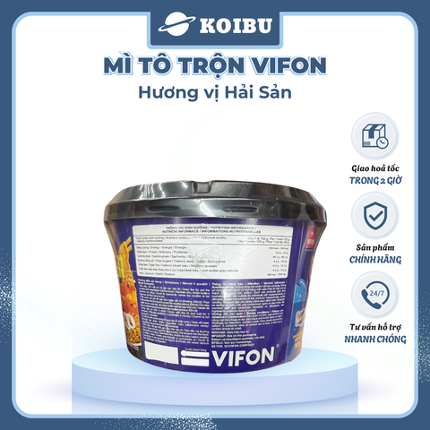 VIFON - Mì tô trộn Vifon hương vị Hải sản, Mì trộn Vifon Hải sản, Vifon tô mì Hải sản trộn - 105g/tô - 00531