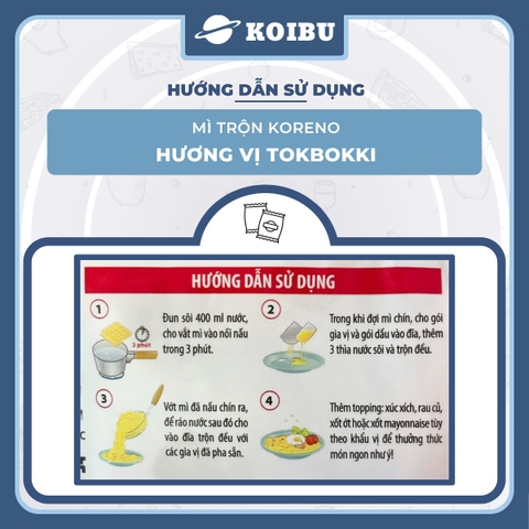 PALDO - Mì trộn Koreno hương vị Tokbokki, Koreno Mì trộn Tokbokki Koreno, Mì Koreno Hàn Quốc ăn liền - 74g/gói - 00159