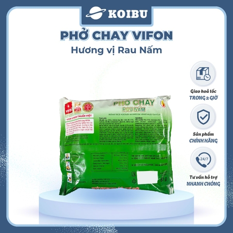 VIFON - Phở Vifon hương vị Chay rau nấm, Vifon phở chay rau nấm Vifon Phở ăn liền Vifon, Phở chay Vifon - 65g/gói - 00171