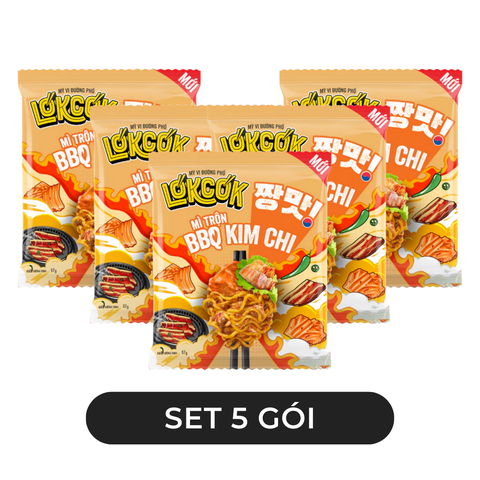 WORLD SPICE - Mì trộn LókCók hương vị BBQ kim chi, Mì trộn LokCok BBQ kim chi, Mì ăn liền LokCok - 97g/gói - 00749