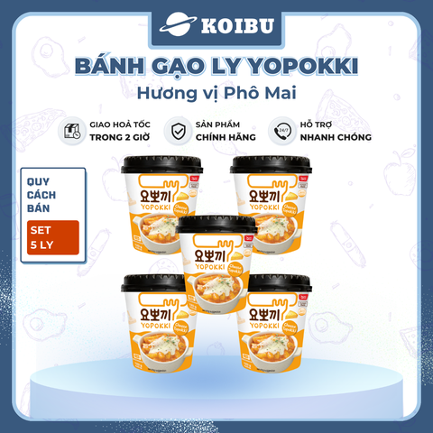 YOUNG POONG - Bánh gạo ly Yopokki hương vị Phô Mai, Bánh gạo phô mai Yopokki ly, Bánh gạo Hàn Quốc - 140g/ly - 00871