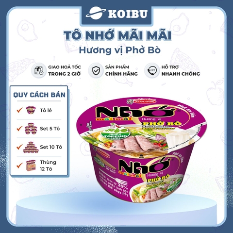 ACECOOK - Phở tô Nhớ Mãi Mãi hương vị Bò, Tô Nhớ Mãi Mãi phở bò, Phở Nhớ ăn liền - 84g/tô - 00027