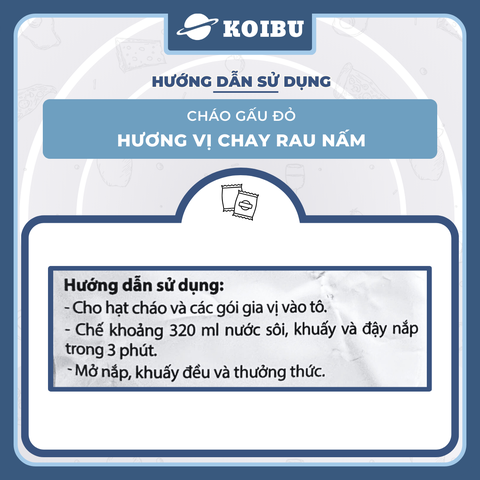 ASIAFOODS - Cháo Gấu Đỏ hương vị Chay rau nấm, Cháo Gấu Đỏ chay rau nấm, Cháo chay Gấu Đỏ rau nấm - 50g/gói - 00848