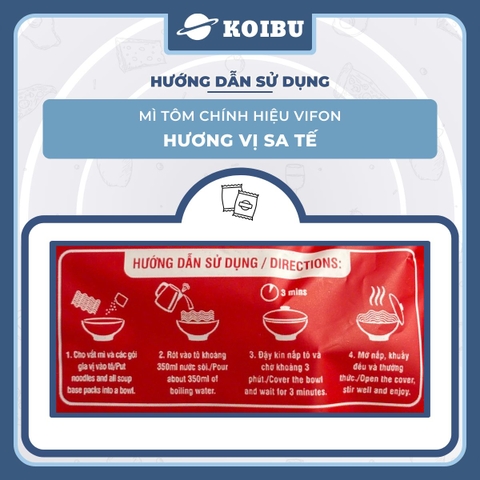 VIFON - Mì chính hiệu hai tôm Vifon hương vị Sa tế 60g, Mì Vifon hai tôm, Mì hai con tôm Vifon - 60g/gói - 00826