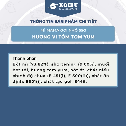 MAMA - Mì Mama gói nhỏ hương vị Tôm Tomyum, Mì Tôm Tomyum Mama, Mì Thái Lan vị Tôm Tomyum - 55g/gói - 00253