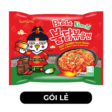 SAMYANG - Mì khô gà cay Samyang hương vị Gà cay Kim chi, Mì gà cay kim chi Samyang, Mì Hàn Quốc - 135g/gói - 00421
