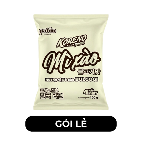 PALDO - Mì xào Koreno Jumbo hương vị Bò xào Bulgogi, Mì bò xào Bulgogi Koreno Jumbo, mì Koreno Hàn Quốc - 100g/gói - 00595