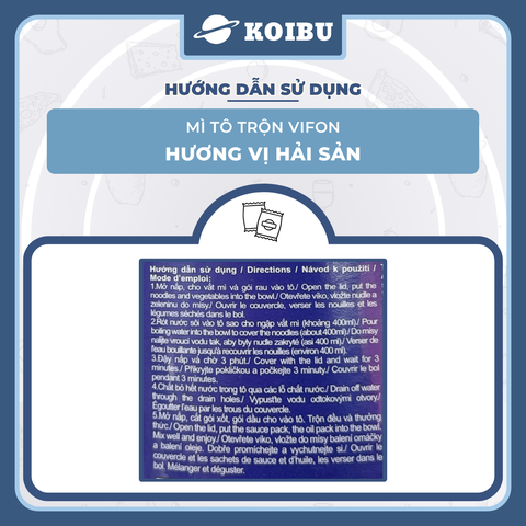 VIFON - Mì tô trộn Vifon hương vị Hải sản, Mì trộn Vifon Hải sản, Vifon tô mì Hải sản trộn - 105g/tô - 00531