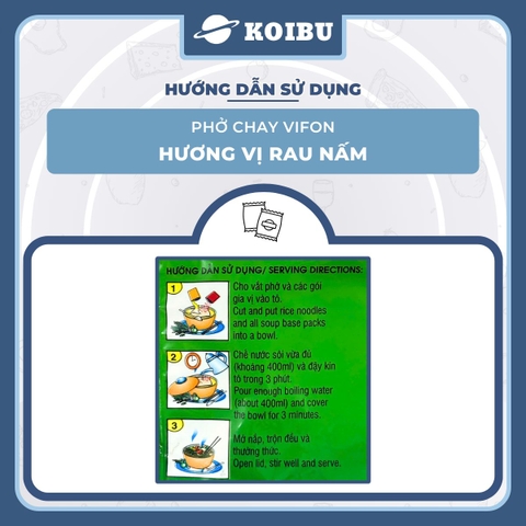 VIFON - Phở Vifon hương vị Chay rau nấm, Vifon phở chay rau nấm Vifon Phở ăn liền Vifon, Phở chay Vifon - 65g/gói - 00171