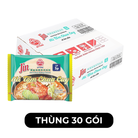 OTTOGI - Mì úp Jin hương vị Tôm chua cay, Mì Tô chua cay Jin, Mì Jin Tôm chua cay, Mì Ottogi ăn liền - 70g/gói - 00455