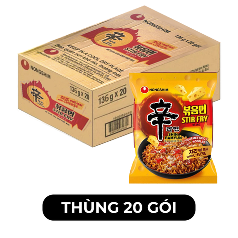 NONGSHIM - Mì Shin Ramyun hương vị Phô mai cay, Mì xào phô mai cay Shin, Mì xào phô mai Hàn Quốc - 136g/gói - 00592