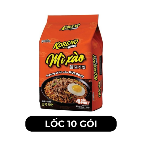 PALDO - Mì xào Koreno Jumbo hương vị Bò xào Bulgogi, Mì bò xào Bulgogi Koreno Jumbo, mì Koreno Hàn Quốc - 100g/gói - 00595