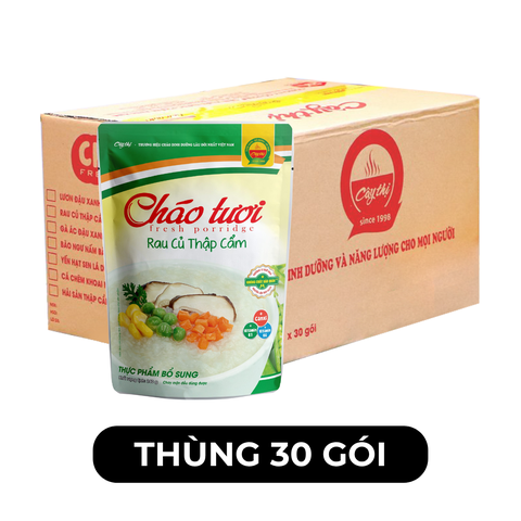 CÂY THỊ - Cháo tươi Cây Thị hương vị Rau củ thập cẩm, Cháo tươi rau củ thập cẩm Cây Thị ăn liền - 240g/gói - 00741