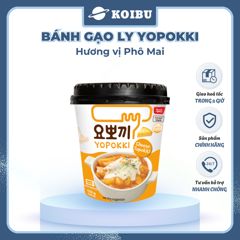 YOUNG POONG - Bánh gạo ly Yopokki hương vị Phô Mai, Bánh gạo phô mai Yopokki ly, Bánh gạo Hàn Quốc - 140g/ly - 00871