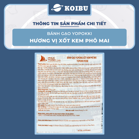 YOUNG POONG- Tokbokki Hàn Quốc Yopokki hương vị Xốt Kem Phô Mai, Tokbokki  Yopokki, Bánh gạo Yopokki Hàn Quốc 240g/gói - 00872