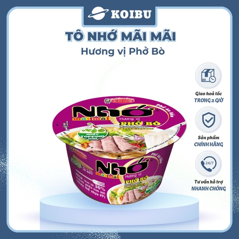 ACECOOK - Phở tô Nhớ Mãi Mãi hương vị Bò, Tô Nhớ Mãi Mãi phở bò, Phở Nhớ ăn liền - 84g/tô - 00027