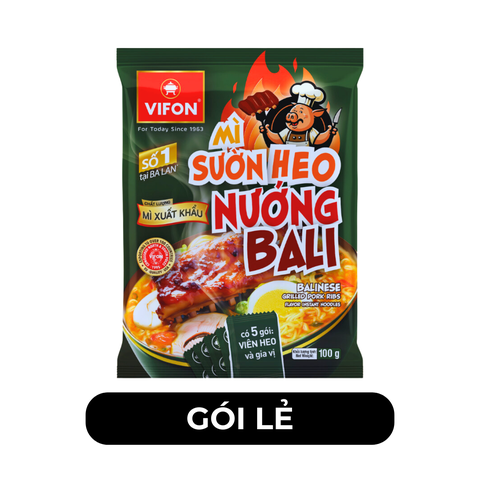 VIFON - Mì Vifon xuất khẩu Sườn heo nướng Bali, Mì Sườn heo nướng Baly Vifon cao cấp xuất khẩu - 100g/gói - 00201