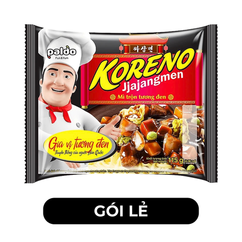 PALDO - Mì trộn tương đen Koreno Jjajangmen, Mì Koreno Jjajangmen tương đen, Mì tương đen Hàn Quốc - 115g/gói - 00393