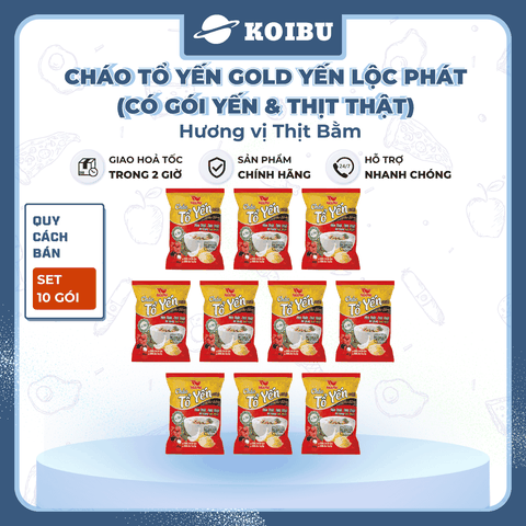 YẾN LỘC PHÁT - Cháo tổ yến Gold Yến Lộc Phát hương vị Thịt bằm, Cháo tổ yến thịt bằm Yến Lộc Phát - 50g/gói - 00825