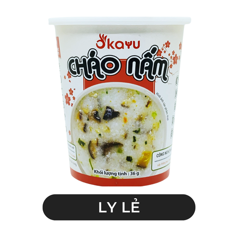 ASUZAC FOODS - Cháo ly chay Asuzac Okayu hương vị Nấm, Cháo nấm ăn liền Asuzac ly, Cháo nấm Okayu Asuzac - 36g/ly - 00579