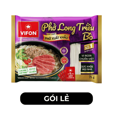 VIFON - Phở Long Triều hương vị Bò - Phở bò Long Triều, Phở bò gói xuất khẩu - 75g/gói - 00508