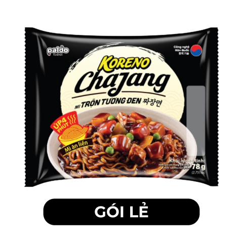 PALDO - Mì trộn Koreno Chajang tương đen, Mì trộn Koreno Úp 4p tương đen Koreno Chachang - 78g/gói - 00389