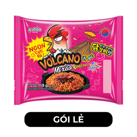 PALDO - Mì xào Koreno Volcano Gà cay, Mì xào khô gà cay Koreno Volcano Paldo Hàn Quốc - 118g/gói - 00379