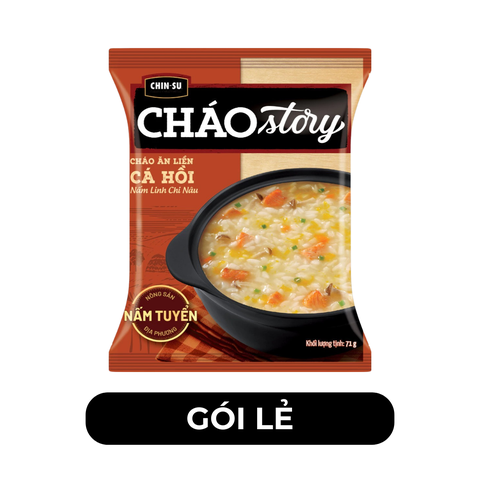 MASAN - Chin-su Cháo Story Cá hồi nấm linh chi nâu, Cháo Story Chinsu Cá hồi, Cháo Chinsu Story - 71g/gói - 00124