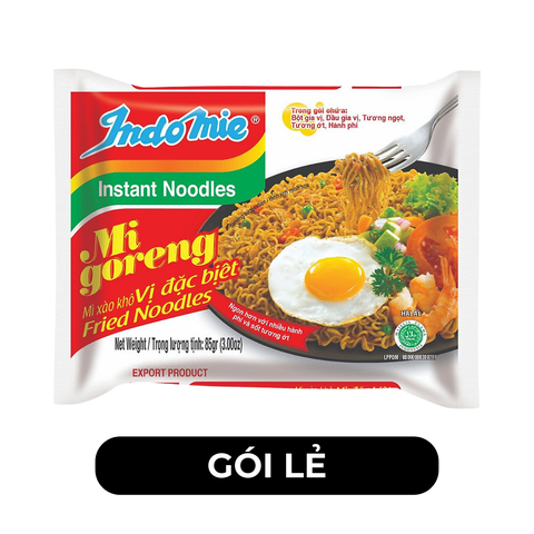 INDOFOOD - Mì xào khô Indomie Goreng vị Đặc biệt, Mì Indomie vị Đặc biệt, Mì xào Indomie, Mì Indomie Indonesia - 85g/gói - 00083