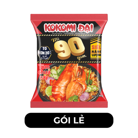 MASAN - Mì Kokomi 90 hương vị Tôm chua cay, Mì Kokomi 90 Tôm chua cay, Mì Kokomi Đại 90 Tôm chua cay - 90g/gói - 00126