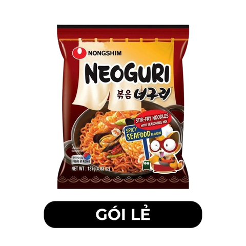 NONGSHIM - Mì xào khô Neoguri Hải sản cay, Mì xào khô Hải sản cay Neguri, Neoguri Seafood & Spicy - 137g/gói - 00443