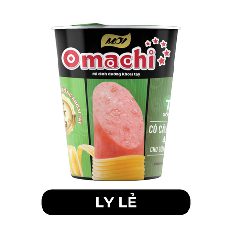 MASAN - Mì ly OMACHI có CÂY THỊT THẬT hương vị Tôm Chua Cay - Mì ly khoai tây ăn liền - 111g/ly - 00113