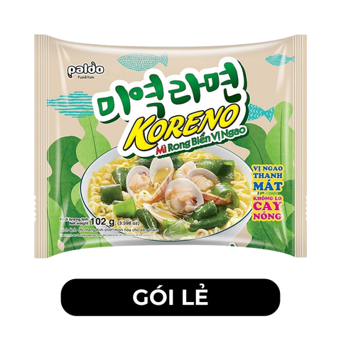PALDO - Mì Koreno rong biển vị ngao, Mì rong biển vị nghêu Koreno, Mì rong biển Koreno, Mì Hàn Quốc - 102g/gói - 00394