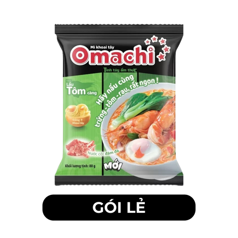 MASAN - Mì khoai tây Omachi hương vị Lẩu Tôm Càng, Mì Omachi lẩu tôm càng gói, Mì Omachi ăn liền - 80g/gói - 00116