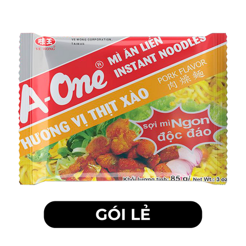 A ONE - Mì A-One gói hương vị Thịt xào, Mì thịt xào A-One ăn liền, Mì ăn liền A-One, Mì gói Aone - 85g/gói - 00515