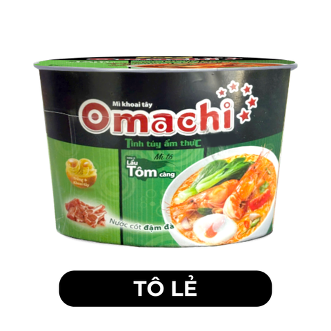 MASAN - Mì tô khoai tây Omachi hương vị Lẩu tôm càng, Mì Omachi Tôm chua cay tô, Mì khoai tây Omachi - 90g/tô - 00107