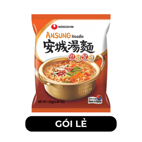 NONGSHIM - Mì Ansungtangmyun hương vị Miso cay, Mì Nongshim Ansungtangmyun ăn liền, Mì miso Hàn Quốc - 125g/gói - 00629
