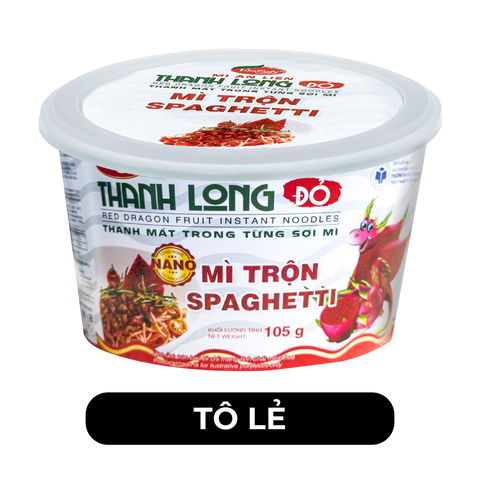 VINACATY - Mì tô trộn thanh long đỏ Caty hương vị Spaghetti, Mì trộn Caty thanh long đỏ, Mì Spaghetti - 105g/tô - 00668