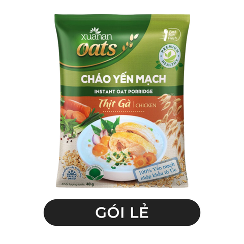 XUANAN - Cháo yến mạch Xuân An hương vị Rau nấm, Cháo yến mạch Rau nấm Xuân An, Cháo chay rau nấm - 40g/gói - 00671