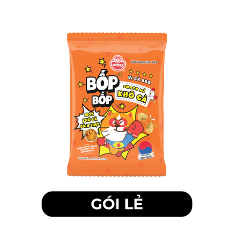 OTOKI - Snack mì khô gà Bốp Bốp hương vị Gà BBQ, Snack mì Ottogi Bốp Bốp ăn liền, Snack Otoki ăn liền - 63g/gói - 00721