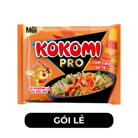MASAN - Mì Kokomi Pro Tôm cay sa tế, Mì Kokomi Pro hương vị tôm cay sa tế, Mì tôm cay sa tế Kokomi Pro - 75g/gói - 00521