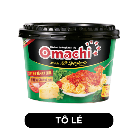 MASAN - Omachi tô trộn hương vị Xốt Spaghetti - Mì tô Omachi, Mì trộn Omachi tô xốt Spaghetti - 105g/tô - 00104