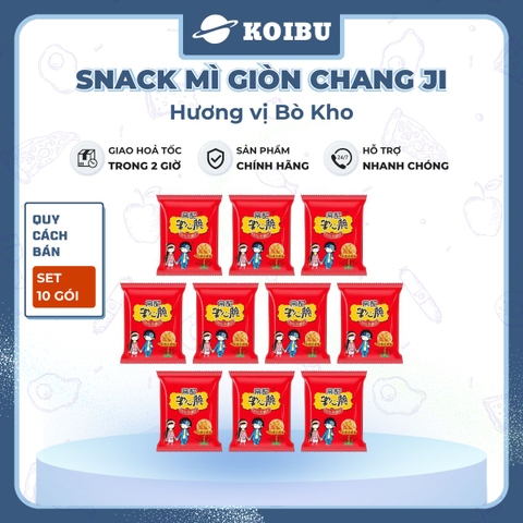 MENGZHOU - Snack mì giòn Chang Ji hương vị Bò kho, Snack mì gạch cua Chang Ji, Mì Trung Quốc - 25g/gói - 00162