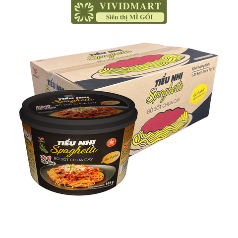 UNI PRESIDENT - Mì tô Tiểu Nhị Spaghetti Bò sốt chua cay, Mì tô Spaghetti Bò sốt chua cay Tiểu Nhị - 105g/tô - 00463