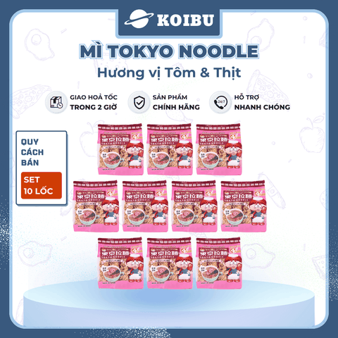 TOKYO NOODLE - Mì Tokyo Noodle hương vị Tôm & Thịt, Mì ăn liền cho bé Tokyo Noodle, Mì ăn dặm - 120g/lốc - 00799
